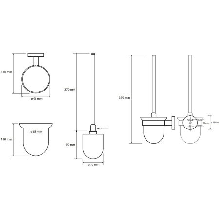 Туалетный ершик подвесной Bemeta Sablo 160113017