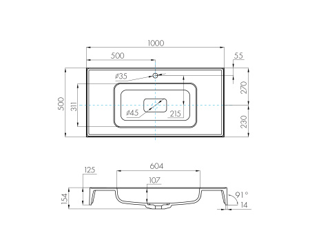 Раковина Aquaton Ричмонд 100 1A70603KRD010