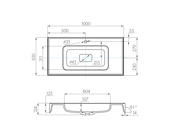 Раковина Aquaton Ричмонд 100 1A70603KRD010