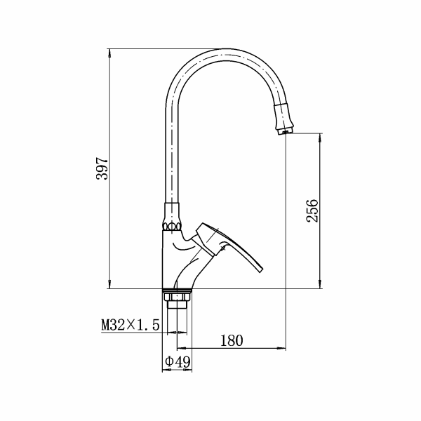 Смеситель для кухни с гибким изливом  FASHUN A4466+A7256