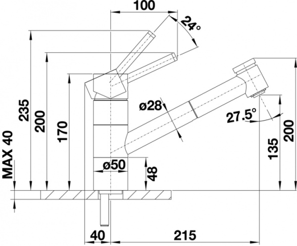 Смеситель Blanco Tivo-S (хром/шампань) 517615