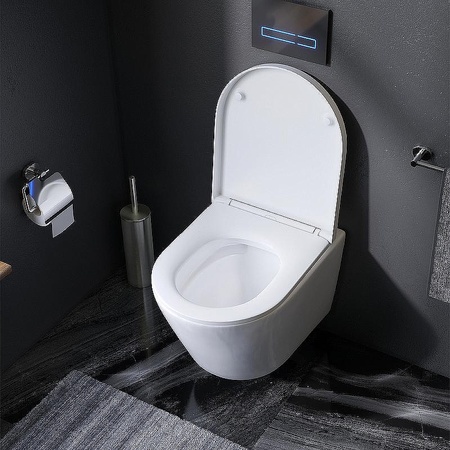Комплект унитаза с инсталляцией Am.Pm Sense FlashClean IS90251.741701 с сиденьем микролифт, кнопка хром глянец