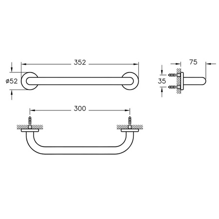 Поручень Vitra Arkitekta A44375, хром  
