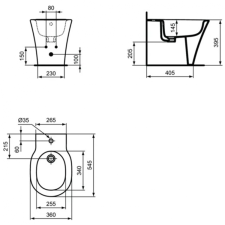 Биде напольное Ideal Standard Connect Air E018001