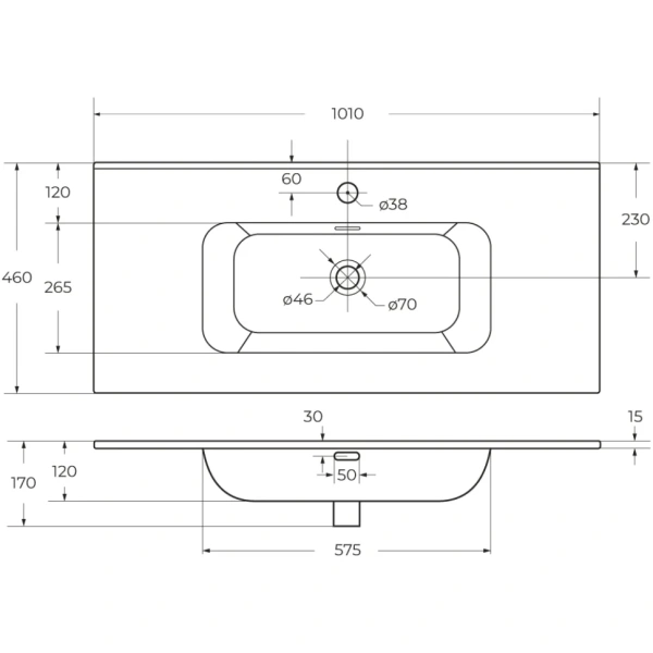 Керамическая раковина CEZARES CZR-8095-100