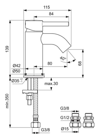 Смеситель для раковины Ideal Standard Ceraline BC185AA