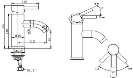 Смеситель для раковины Bravat Slim F1332366CP-RUS