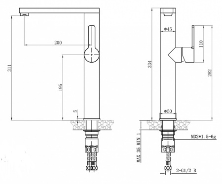 Смеситель для кухни Zorg SH 7028 INOX