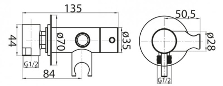 Смеситель для душа с держателем Cezares Articoli Var CZR-DA1-01
