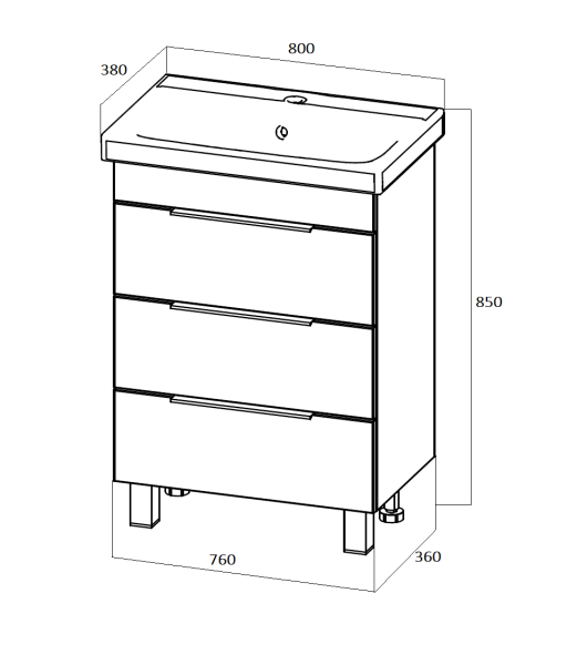 Тумба под раковину 1Marka  Gaula 80Н У92547