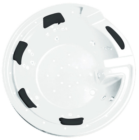 Акриловая ванна (190х190) Gemy G9090 K с гидромассажем, универсальная