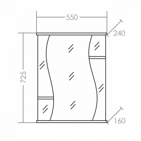Зеркальный шкаф (55х73)  СаНта Лира 55 101053