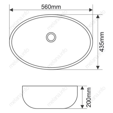 Раковина встраиваемая снизу (51х42) Melana 540-805