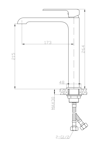Смеситель для раковины  BelBagno DORY DOR-LMC-CRM Смеситель для раковины  BelBagno DORY DOR-LMC-CRM