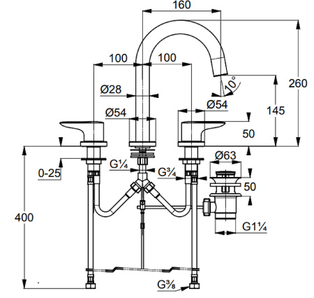 Смеситель для раковины Kludi Objekta 323930575