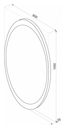 Зеркало с подсветкой и функцией антизапотевания Art&Max OVALE AM-Ova-600-1050-DS-F-H