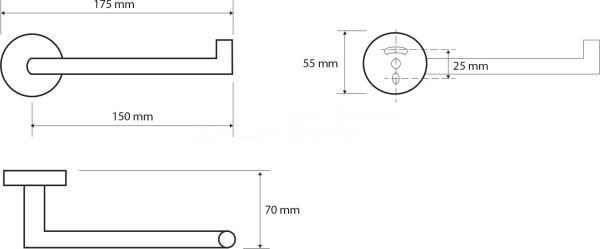 Держатель туалетной бумаги без крышки, пpaвый Bemeta Graphit 156212032
