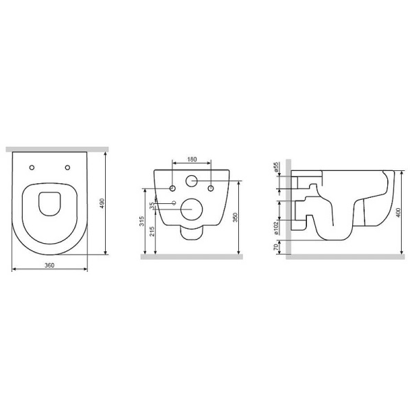 Унитаз подвесной Damixa Sirius DX86C1800SC