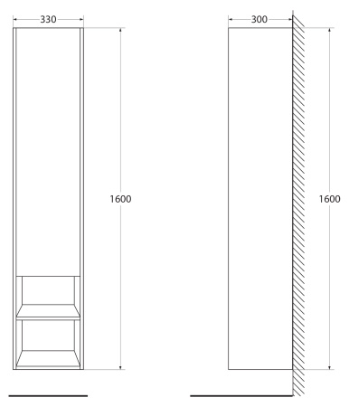 Пенал BelBagno KRAFT-1600-1A-SC-RT-L Rovere Tabacco