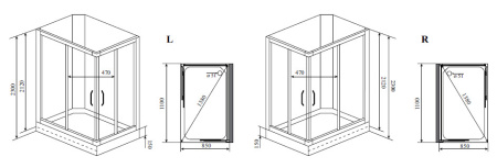 Душевая кабина (110х85) Timo Lux TL-1504L