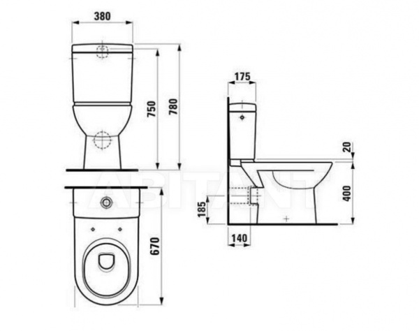 Унитаз в комплекте Laufen Pro 24956H  (8.2495.6.000.000.1+8.2695.3.000.291.1+520279)