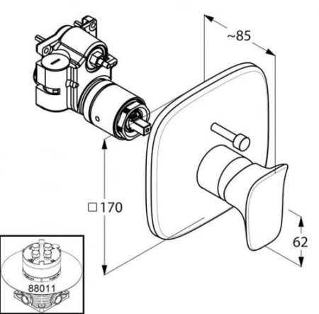 Смеситель для ванны Kludi Ambienta 536570575
