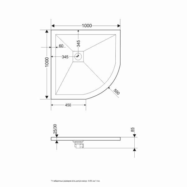 Душевой поддон (100х100) RGW ST/R-W 16153100-01 Душевой поддон (100х100) RGW ST/R-W 16153100-01