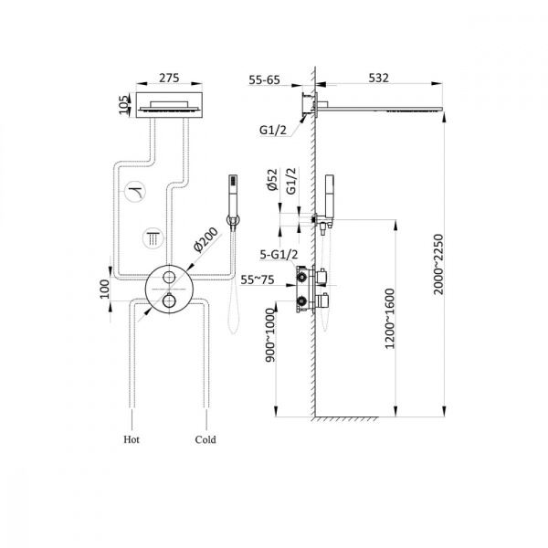 Душевой комплект Vincea VSFW-104TCH