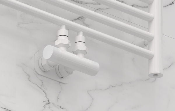 Вентиль Сунержа угловой EU50 (2 х G 1/2" НР х G 3/4" НГ) 12-1416-1234 белый глянцевый