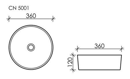Раковина накладная (36х36) Ceramica Nova ELEMENT CN5001