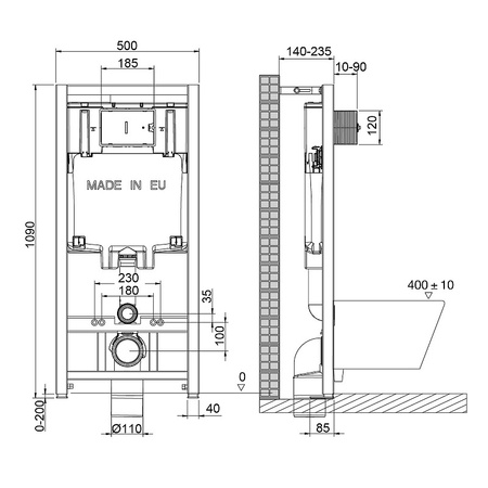 Инсталляция для унитаза Lemark Peneda 9880001