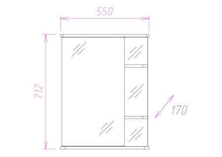 Зеркало-шкаф Onika Карина 55 (55x71,2) 205530
