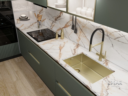 Смеситель для кухни EMAR ЕС - 7024 Matt Gold