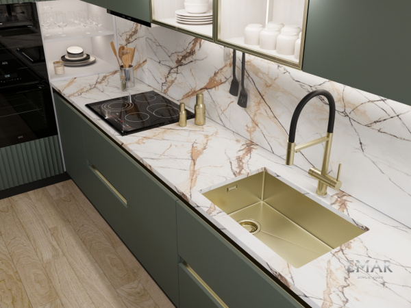 Смеситель для кухни EMAR ЕС - 7024 Matt Gold