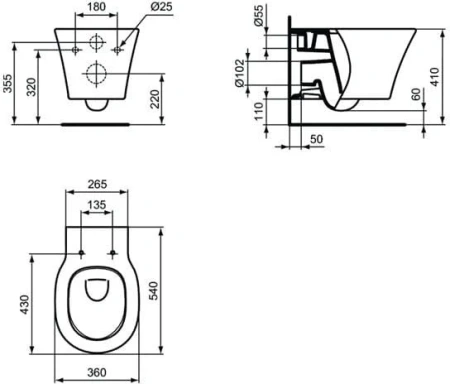 Комплект унитаз + инсталляция Ideal Standard ProSys R031001