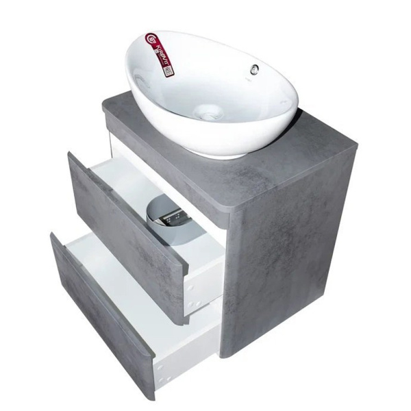 Тумба под раковину подвесная Style Line Атлантика СС-00002282 серый