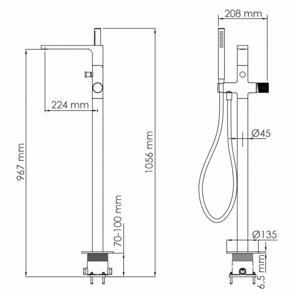 Смеситель для ванны WasserKraft Fulda 5221