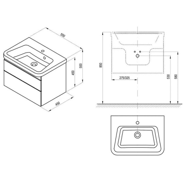 Тумба под раковину Ravak SD 10° II 55 X000001285