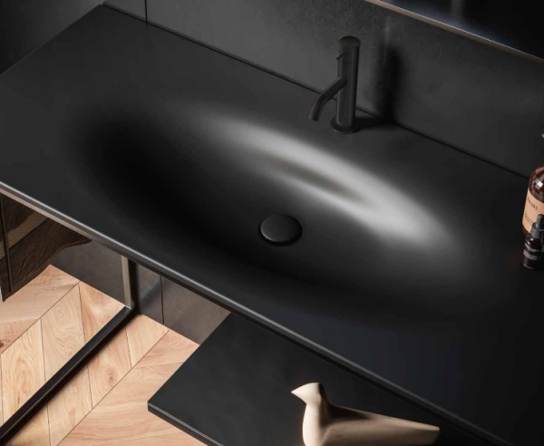 Раковина встраиваемая сверху (122х52) Kerasan Shape 547031*1 черный матовый