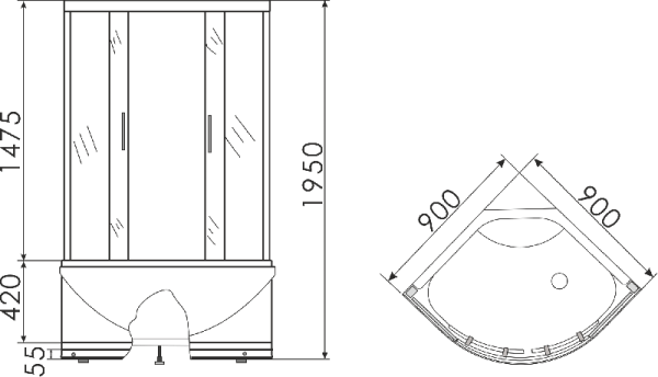 Душевой уголок Parly RGZ91