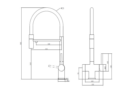 Смеситель для кухни EMAR ЕС - 7024 Black