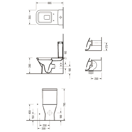 Унитаз напольный Serel Diagonal DG02SL