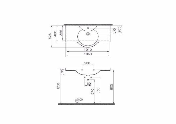 Раковина Vitra Arkitekt 4045B003-0001