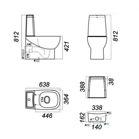 Унитаз-компакт Sanita luxe Infinity св. дуб SL-01