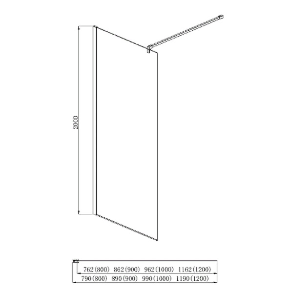 Душевая перегородка Aquatek 120 AQ WIW 12020BL
