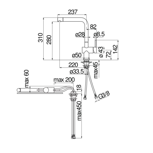 Смеситель для кухни Nobili Live LV00113/70CR