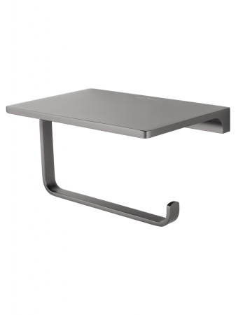 Держатель для туалетной бумаги с полкой WONZON & WOGHAND ECLIPSE, темный графит WW-9126-BGM