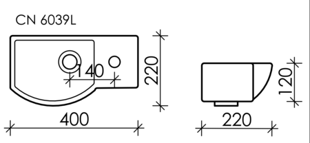Раковина подвесная (40х22) Ceramica Nova ELEMENT CN6039L