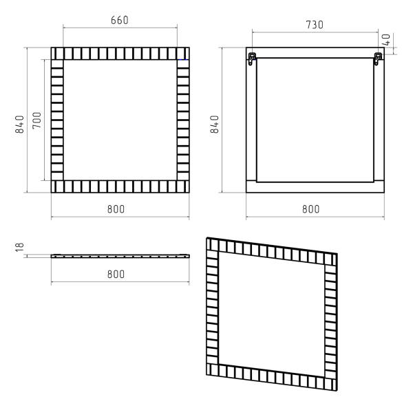 Зеркало (80х84)  Brevita Gloster 80 GLOS-02080-01-2