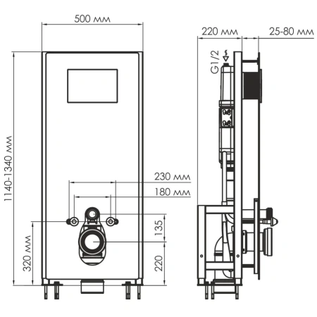 Инсталляция для унитаза WasserKraft Glan 66 66TLT.010.ME.WH.WH04